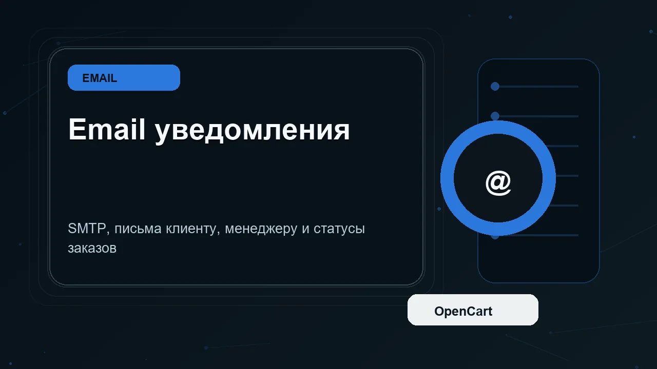 Email уведомления OpenCart