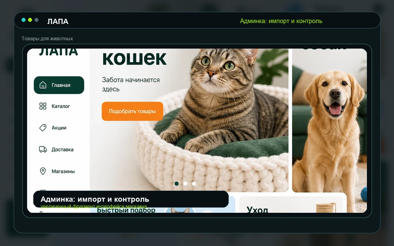 Админка: импорт и контроль