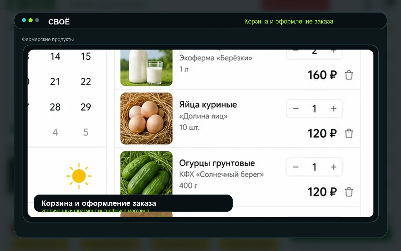 Корзина и оформление заказа